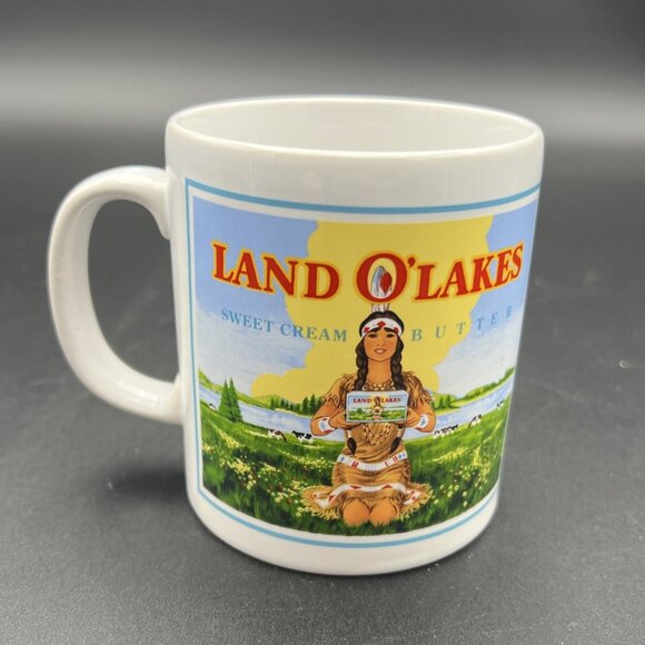 LAND O LAKES Sweet Cream Butter Coffee Cup Mug Indian Maiden Retired Logo 10 oz - Picture 4 of 10